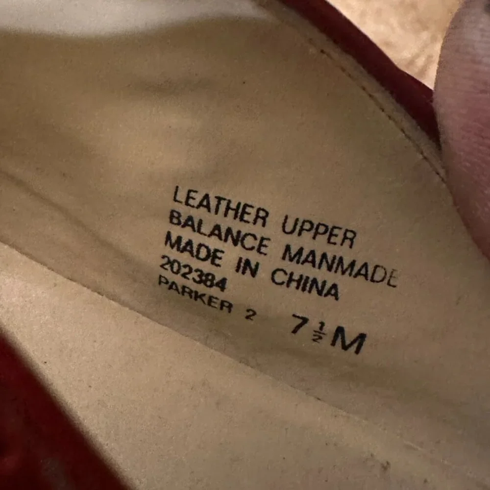 Sam & Libby Size 7.5 Shoes MaryJane Flats Red Leather